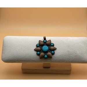 Vintage‎ Bell Trading Post Copper Turquoise Pendant